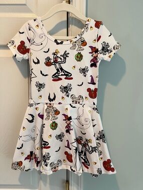 White Halloween Print Short Sleeve Skater Dress
